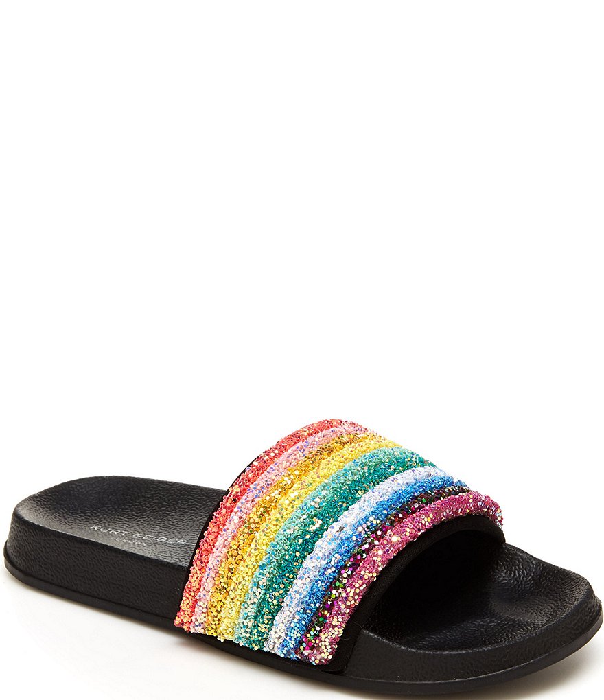 Kurt Geiger London Girls' Mini Meena Rainbow Glitter Slides (Youth)