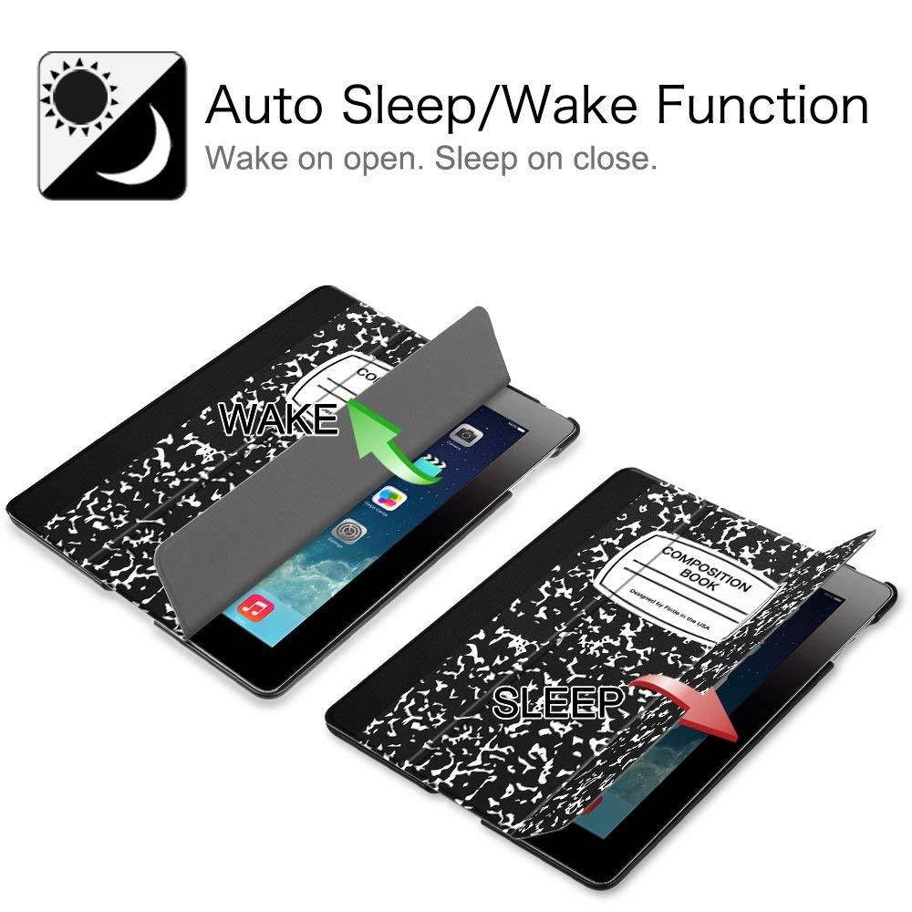 Fintie iPad 2/3/4 Case - Lightweight Slim Tri-Fold Smart Stand Cover Protector Supports Auto Wake/Sleep for iPad 4th Generation with Retina Display, iPad 3 & iPad 2 (Z-Composition Book)