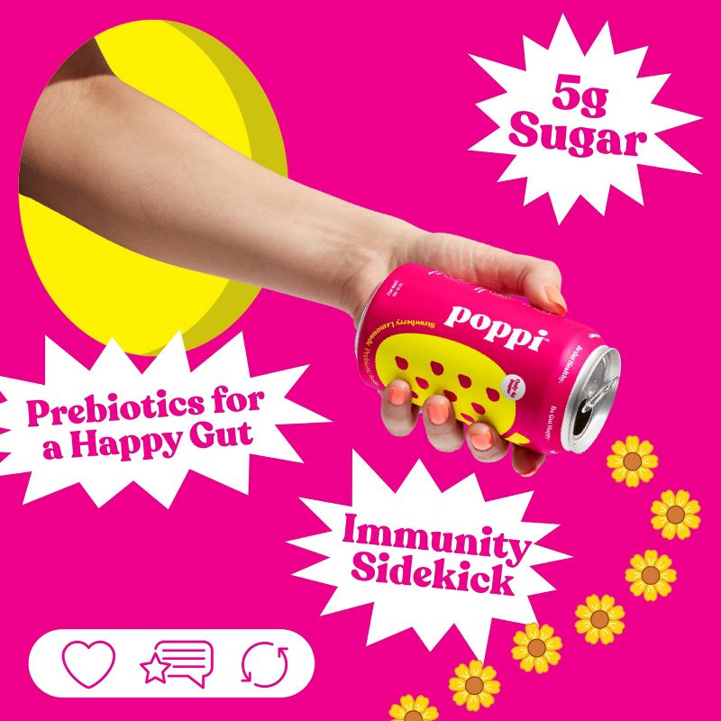 Poppi Strawberry Lemon Prebiotic Soda - 12 fl oz Can