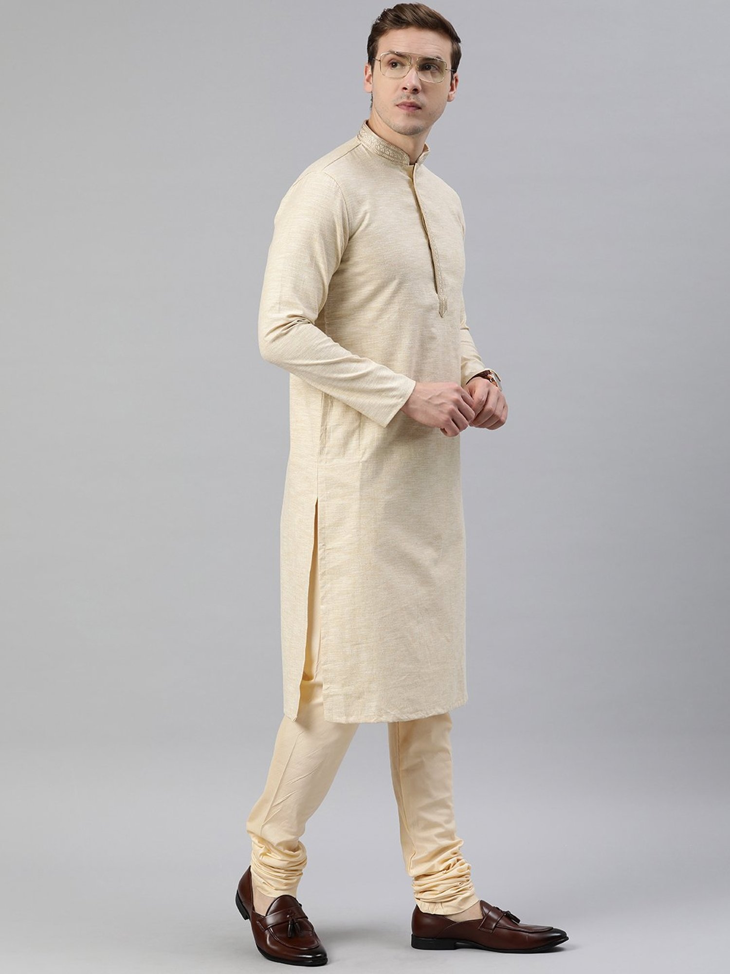 Manthan Beige Regular Fit Churidars