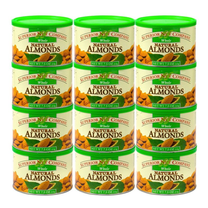 Superior Nut Whole Natural Almonds - 7.5oz - 12 ct