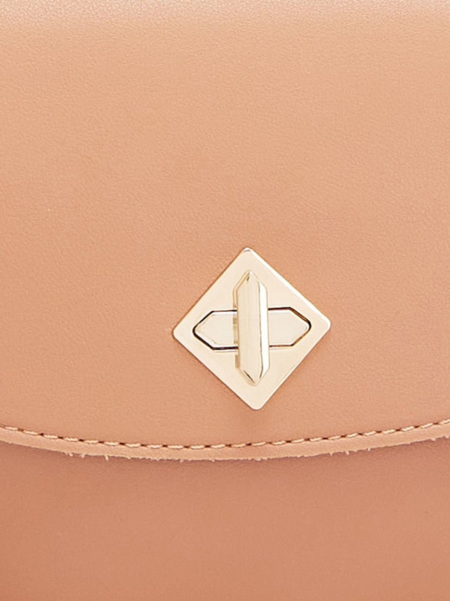 Globus Tan Solid Medium Sling Handbag