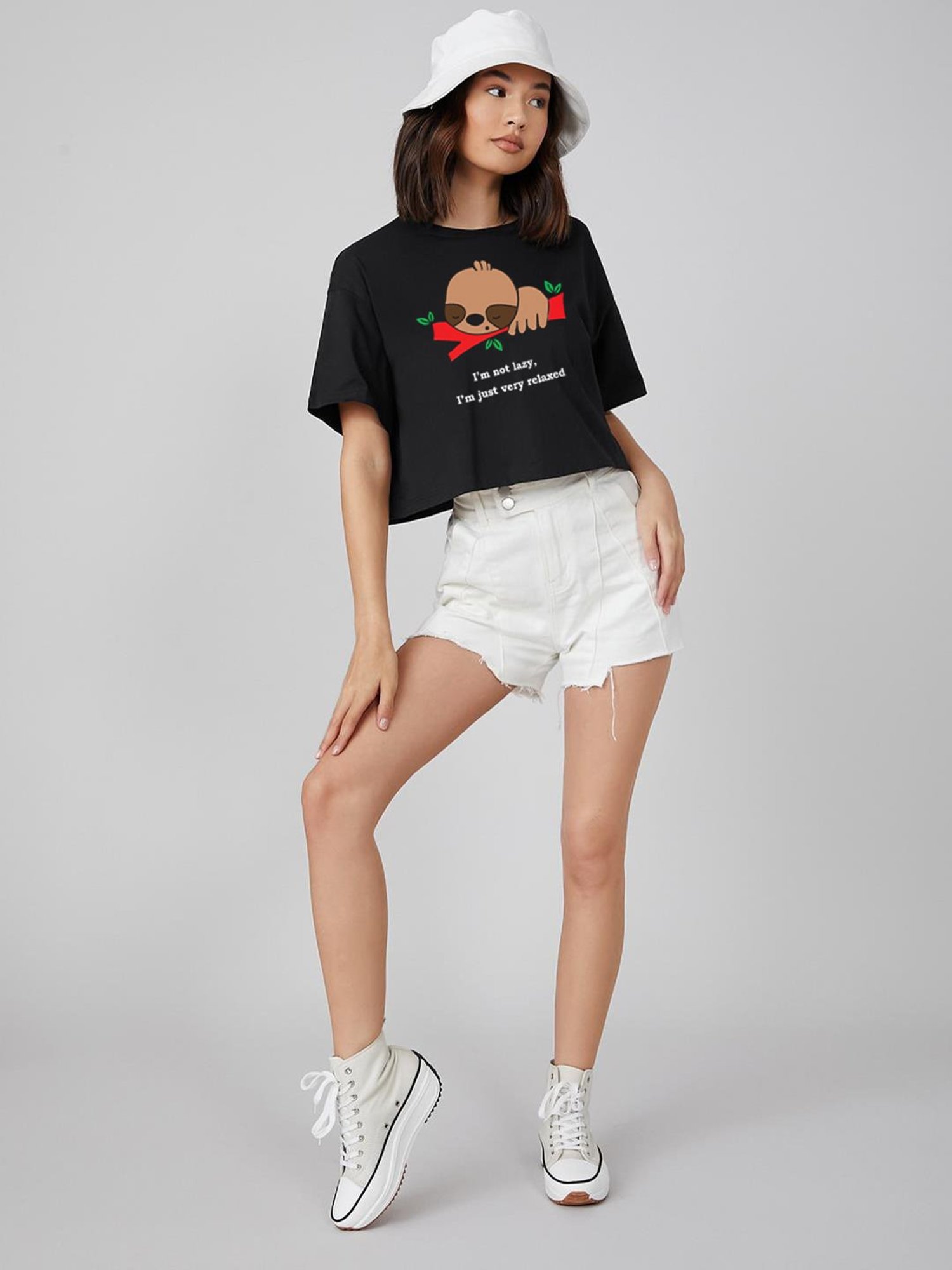 Kotty Black Graphic Print Oversized T-Shirt