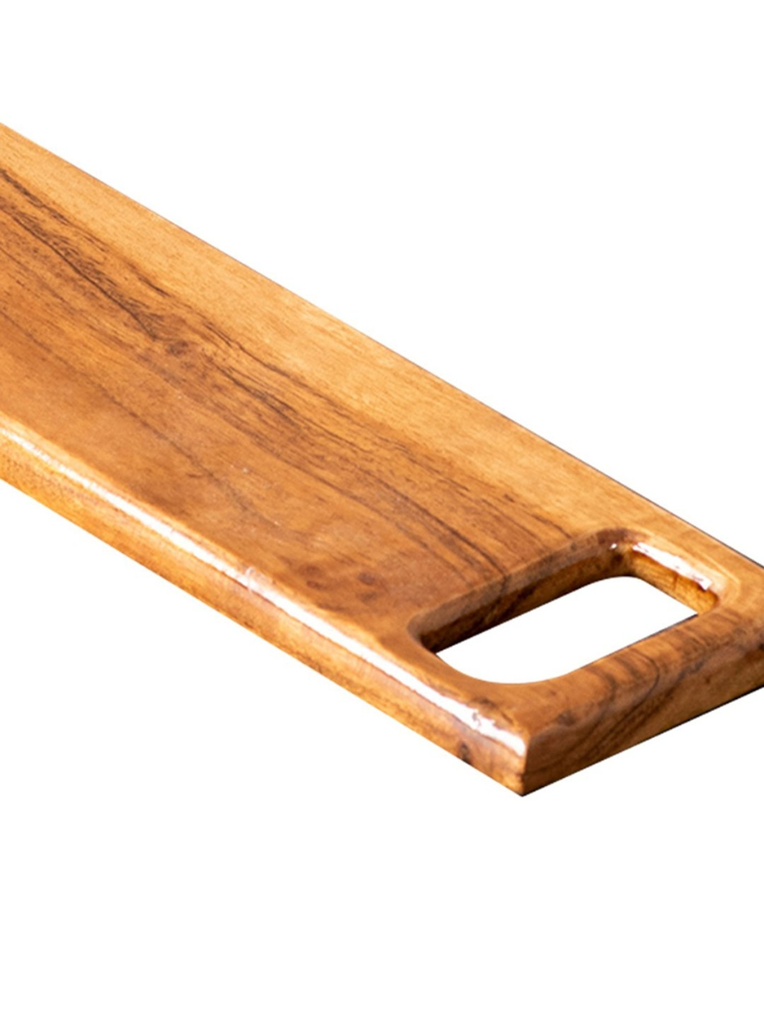 Nestroots Wooden Serving Platter for appetizers Snack Platter with Handle Rectangular Cheese Board