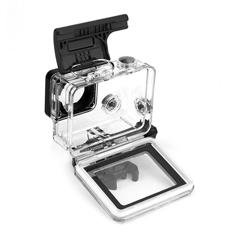 Open Protective Skeleton Housing Case with LCD Touch Backdoor for GoPro Hero 4, GoPro Hero 3, and GoPro Hero 3+ - Transparent Clear