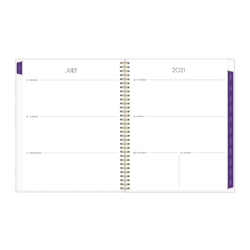 2021-22 Academic Planner 8.5" x 11" Flexible Plastic Cover Weekly/Monthly Wirebound Alcohol Ink Purple - May Designs