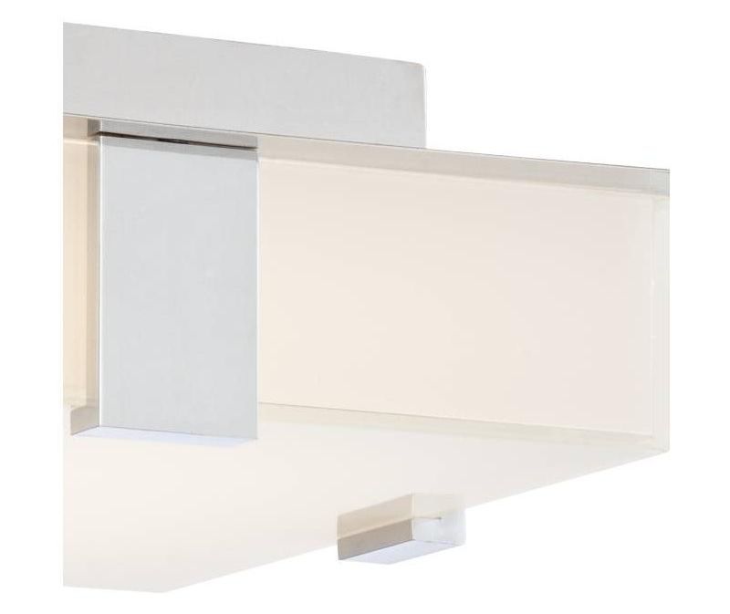 Possini Euro Design Modern Ceiling Light Flush Mount Fixture LED Chrome 12" Square White Glass for Bedroom Kitchen Hallway