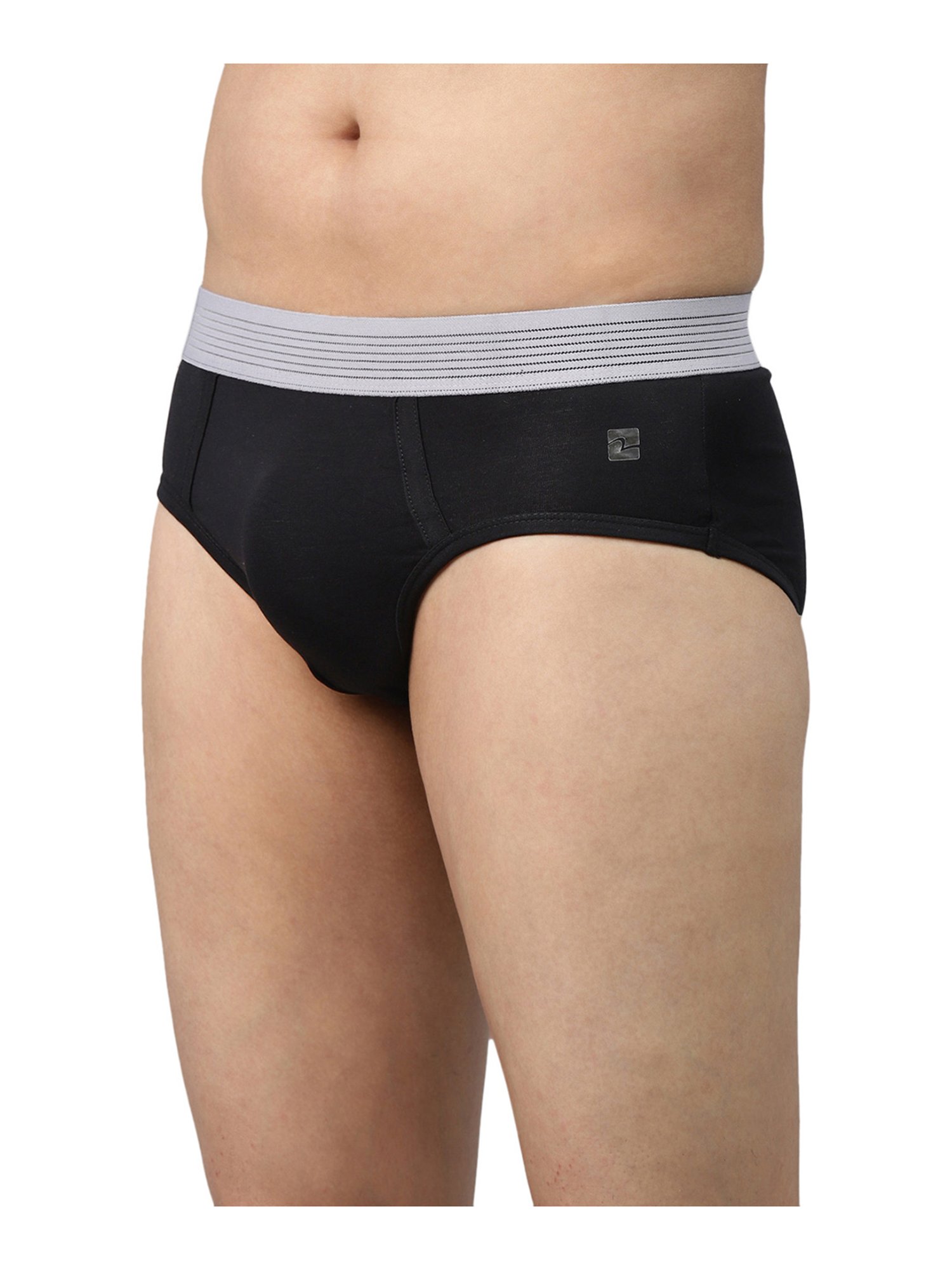 UnderJeans by Spykar Black Briefs - Pack of 2