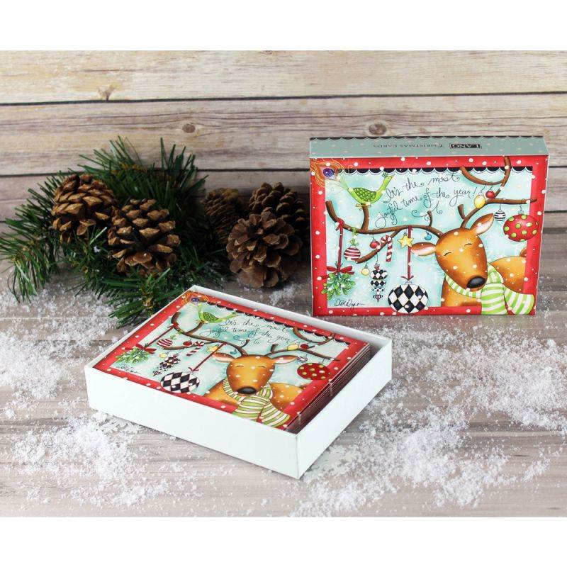 Lang Companies,  Joyful Reindeer 5.375 In X 6.875 In Boxed Christmas Ca