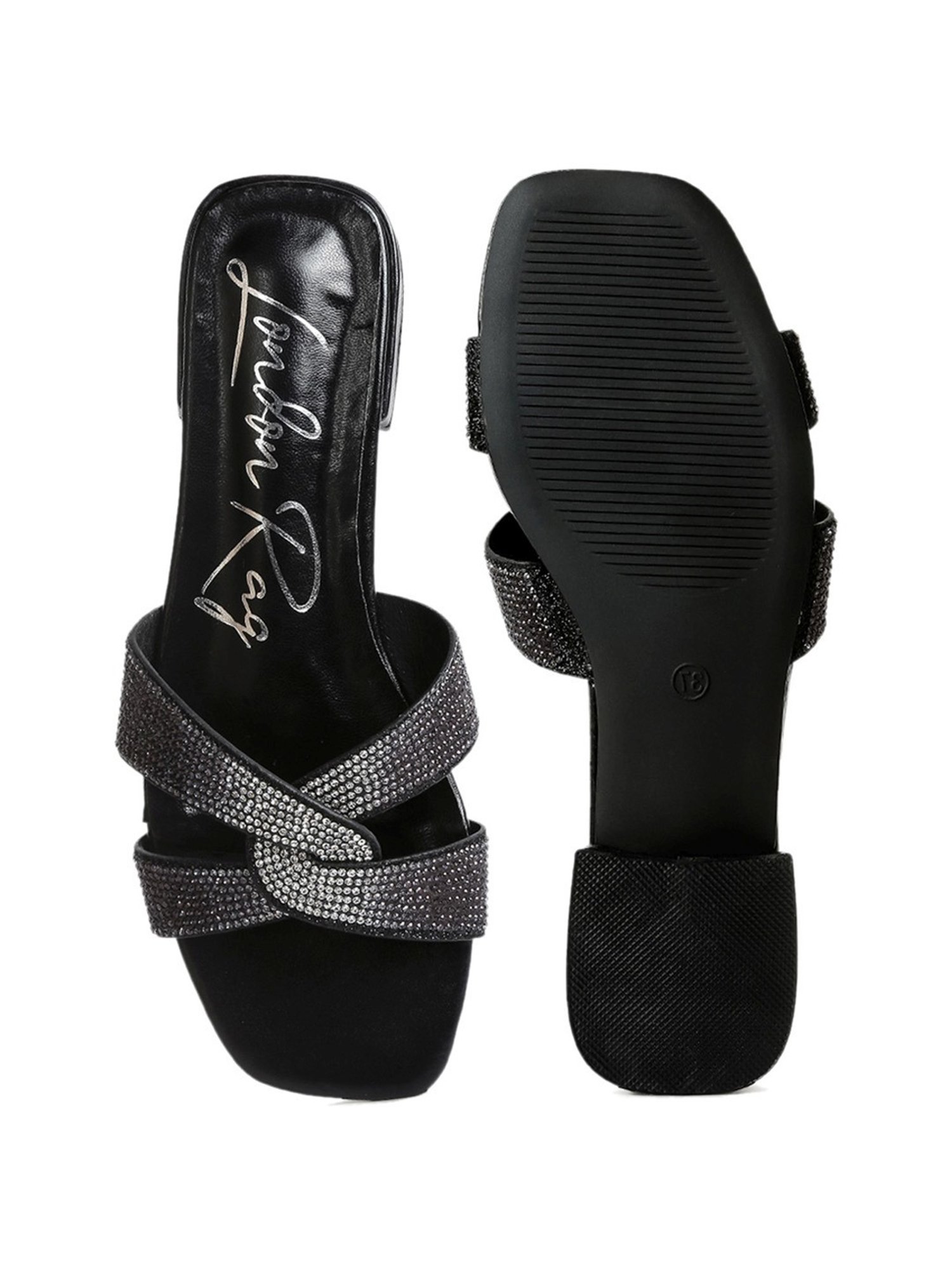 London Rag Women's Black Casual Sandals