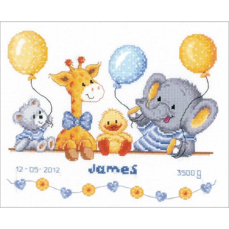 Vervaco Counted Cross Stitch Kit 10.75"X8.75"-Baby Shower Record On Aida (14 Count)