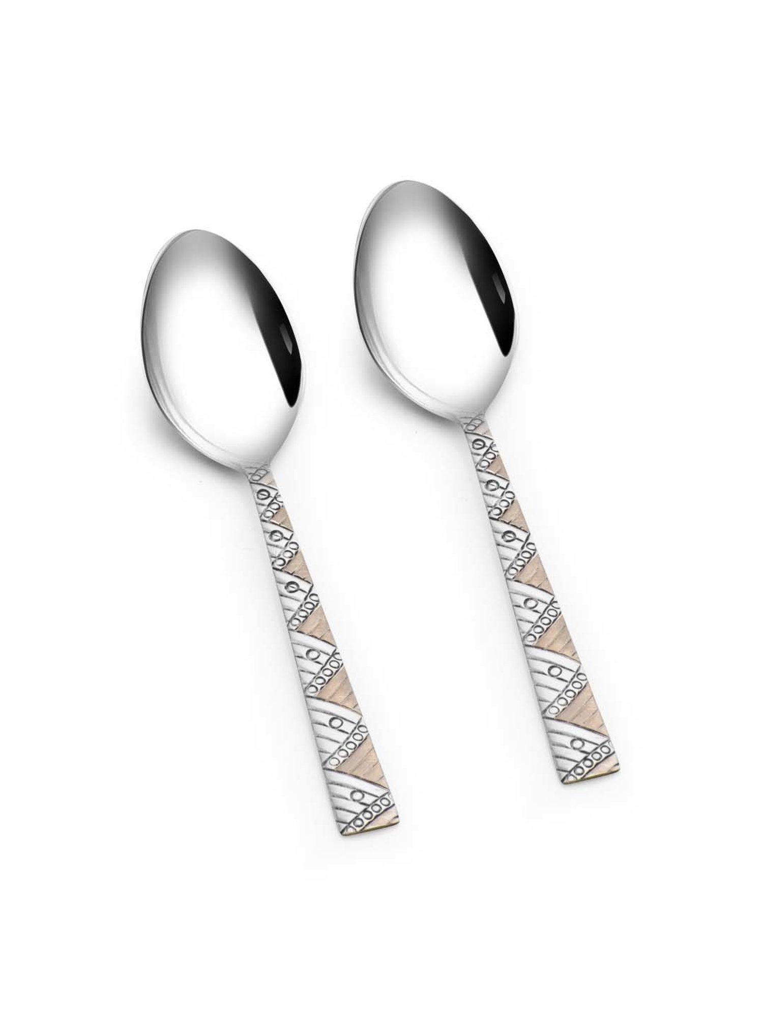 @home Bloom Silver Stainless Steel Soup Spoon - Set of 2