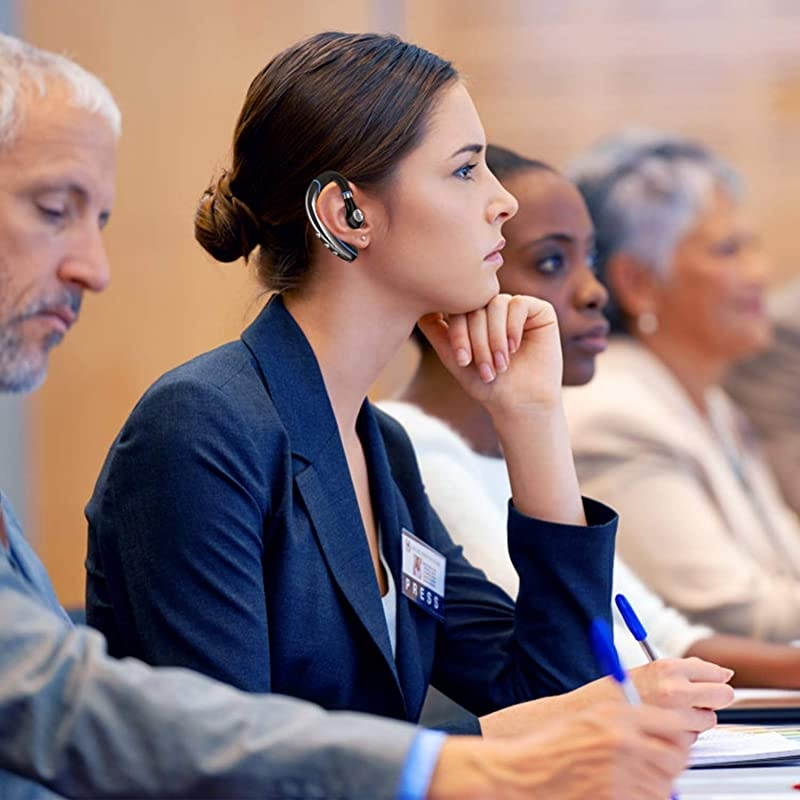 Bluetooth Headset  Wireless Earpiece V50 Ultralight Hands Free Business Earphone with Mic for BusinessOfficeDriving