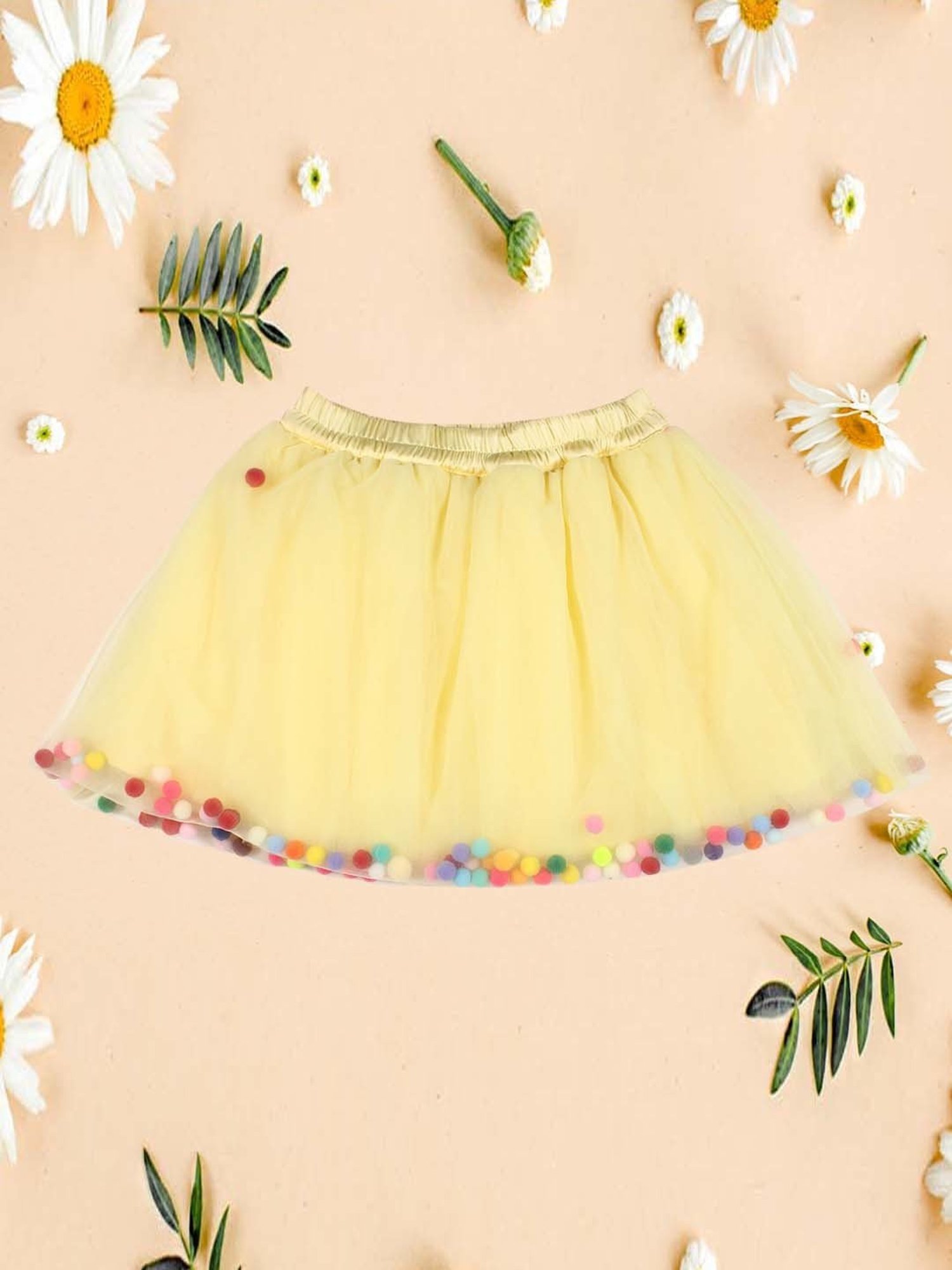 A Little Fable Kids Multicolor Solid Skirt