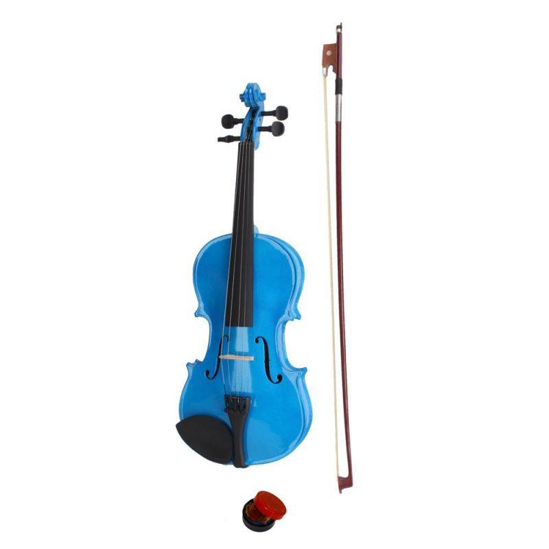 High Quality 4/4 Full Size Blue Acoustic Violin w/ Case Bow Rosin for Sudents