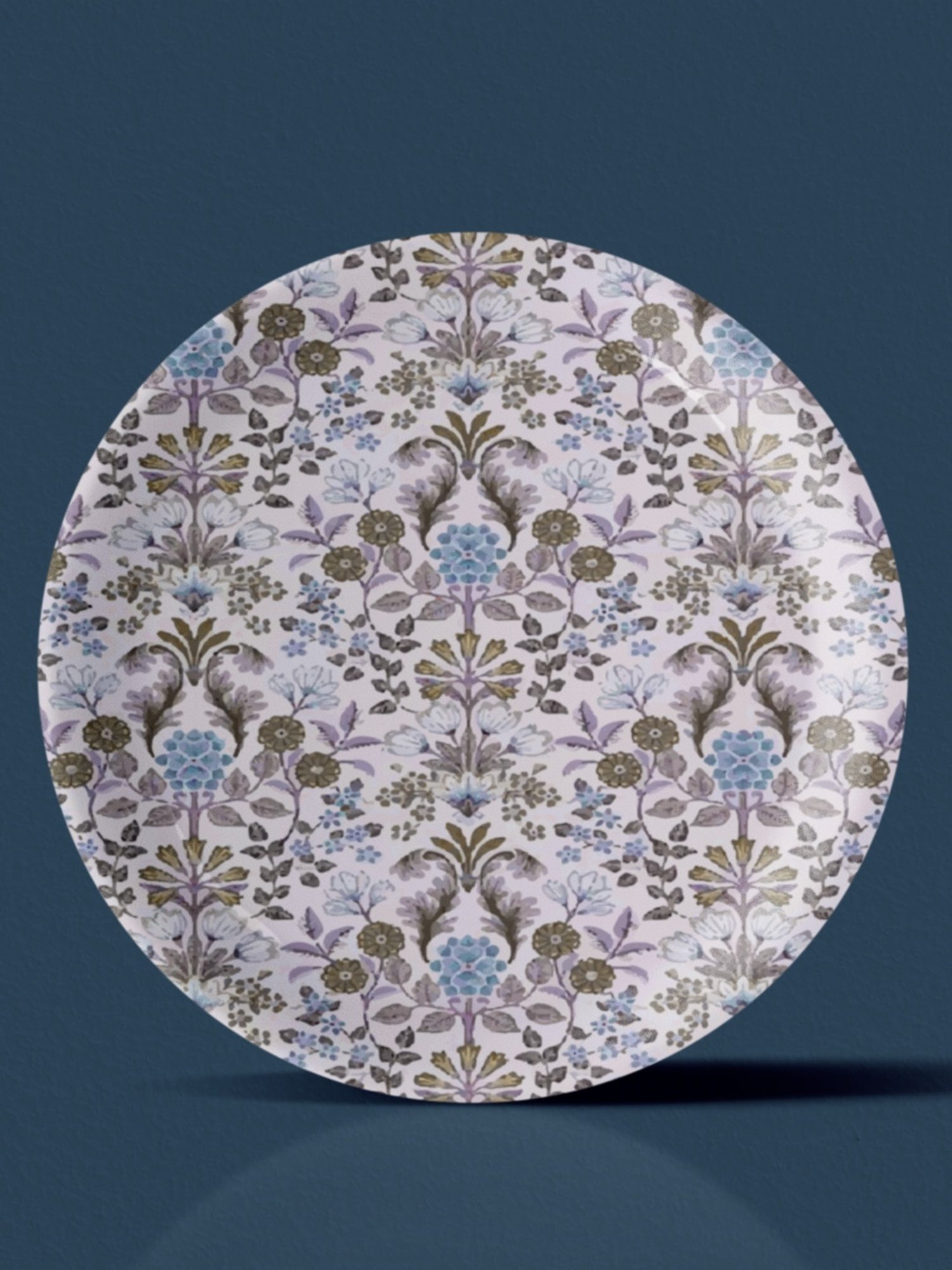 Nestroots Ethnic Floral Multicolor Porcelain Wall Plate