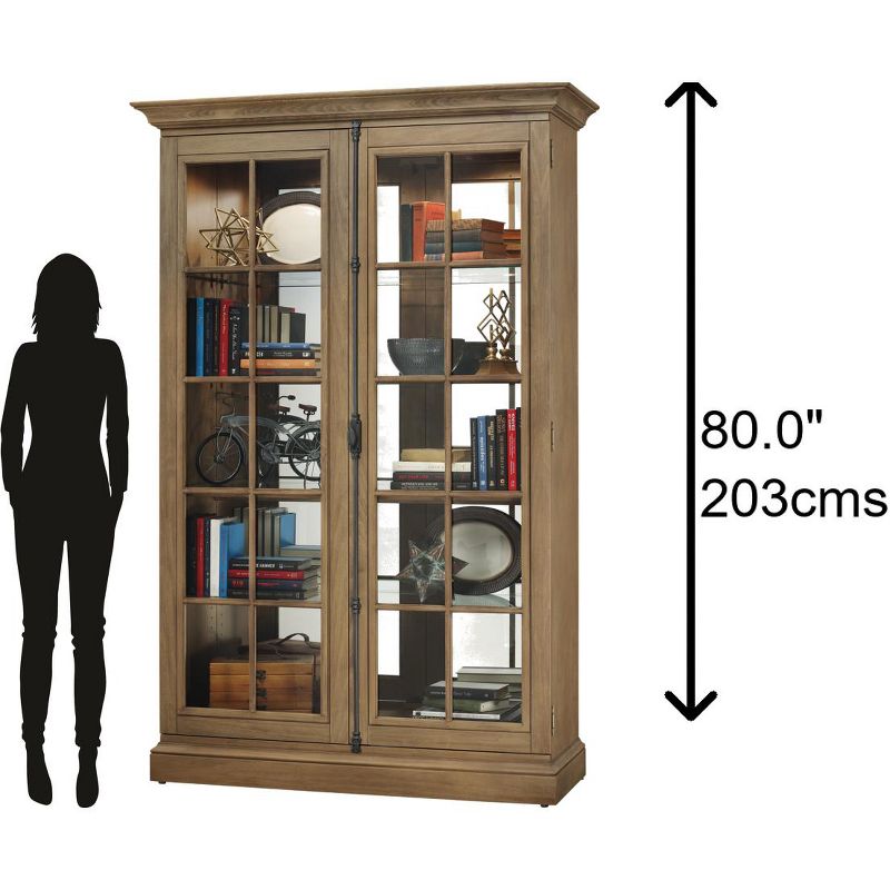 Howard Miller 670021 Howard Miller Clawson Ii Curio Cabinet 670021 Aged Natural
