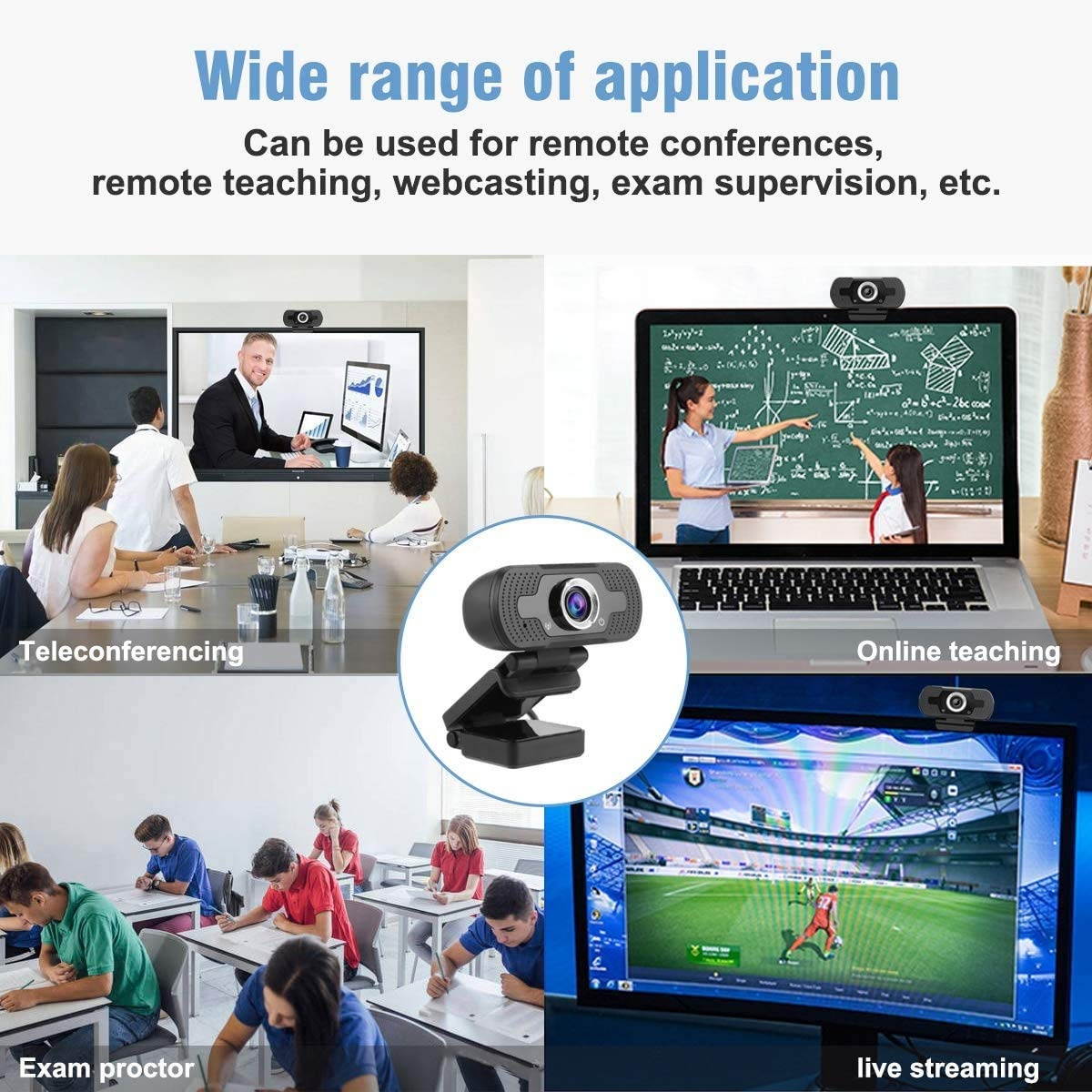 Webcam 1080P HD Live Streaming Webcam USB Plug and Play Web Camera for PC Laptop Desktop with 90-Degree Wide Angle Microphone for Video Conference Recording Gaming, Video Calling