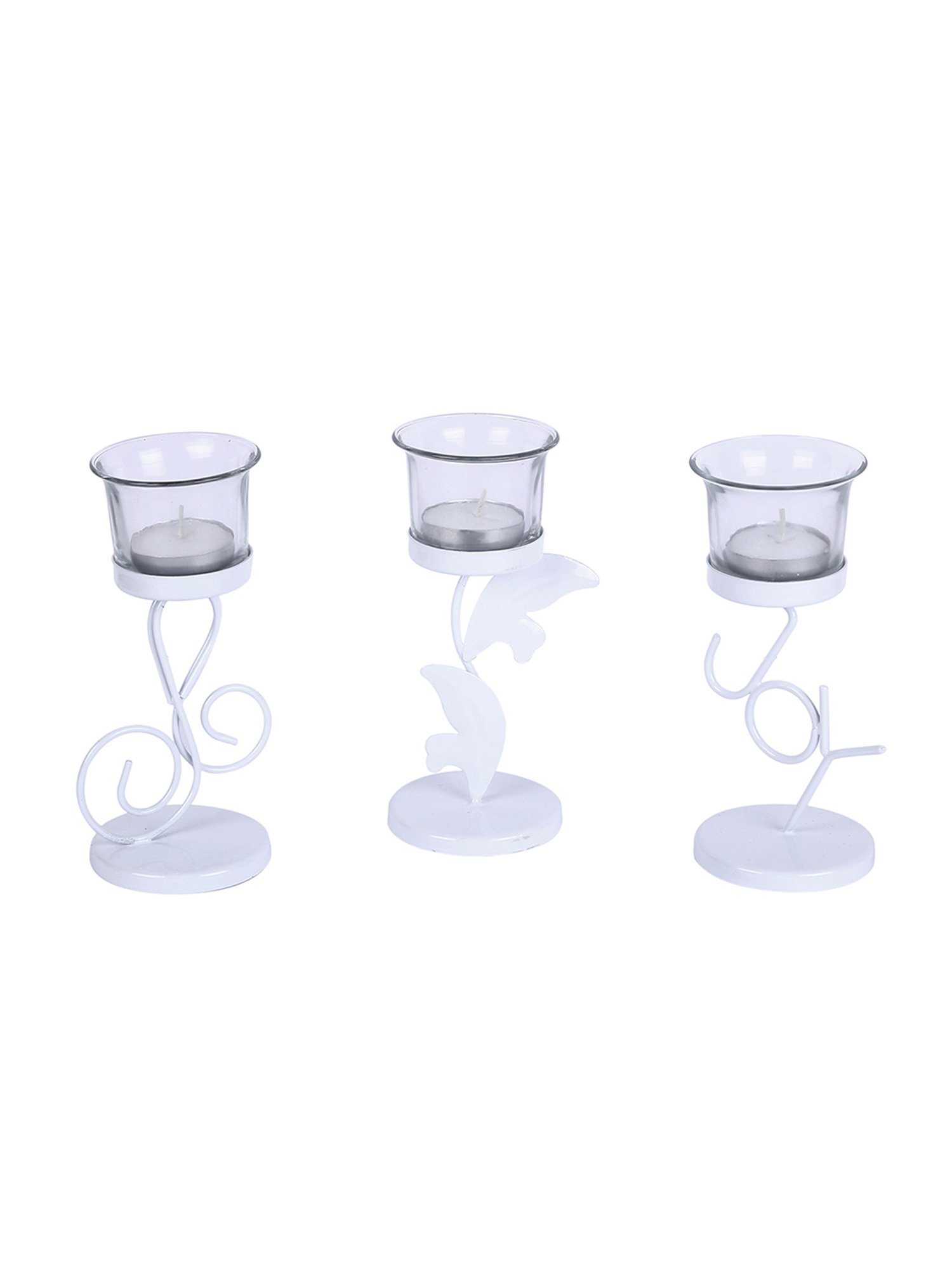 Hosley White Trendy Table Decoration Tealight Holder Set of - 3