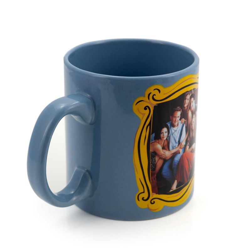 Silver Buffalo Friends Blue Coffee Mug | Friends Group In Monica's Frame | Cup Holds 20 Ounces