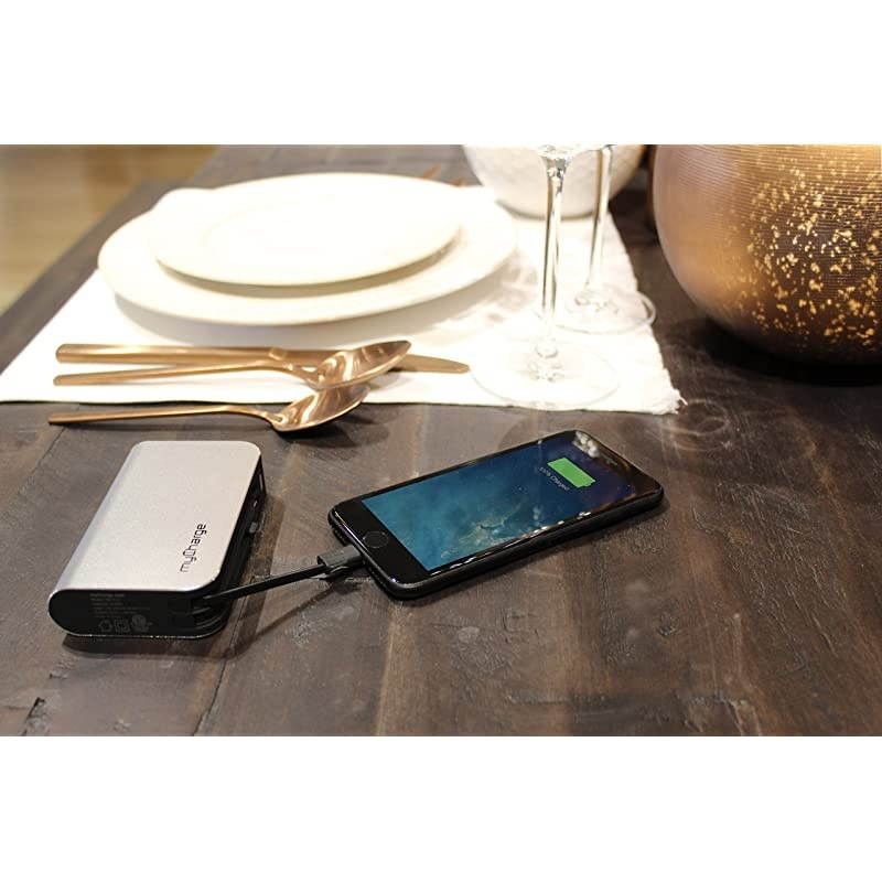 Portable Charger for iPhone Built in Cable Power Bank Fast Charging Hub 6700mAh Lightning, Micro USB, Wall Plug USB Battery Pack External Cell Phone Backup for Apple, Android, 36 Hrs Power