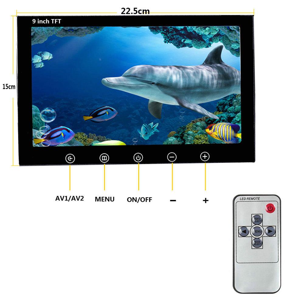 9 Inch 100m Underwater Fishing Video Camera Fish Finder IP68 Waterproof 20 LEDs 360 Degree Rotating Dome  Rotating Panoramic viewing Camera