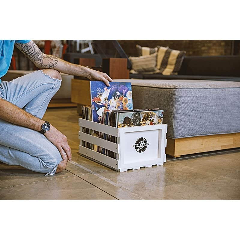 AC1004AWH Record Storage Crate Holds up to 75 Albums White