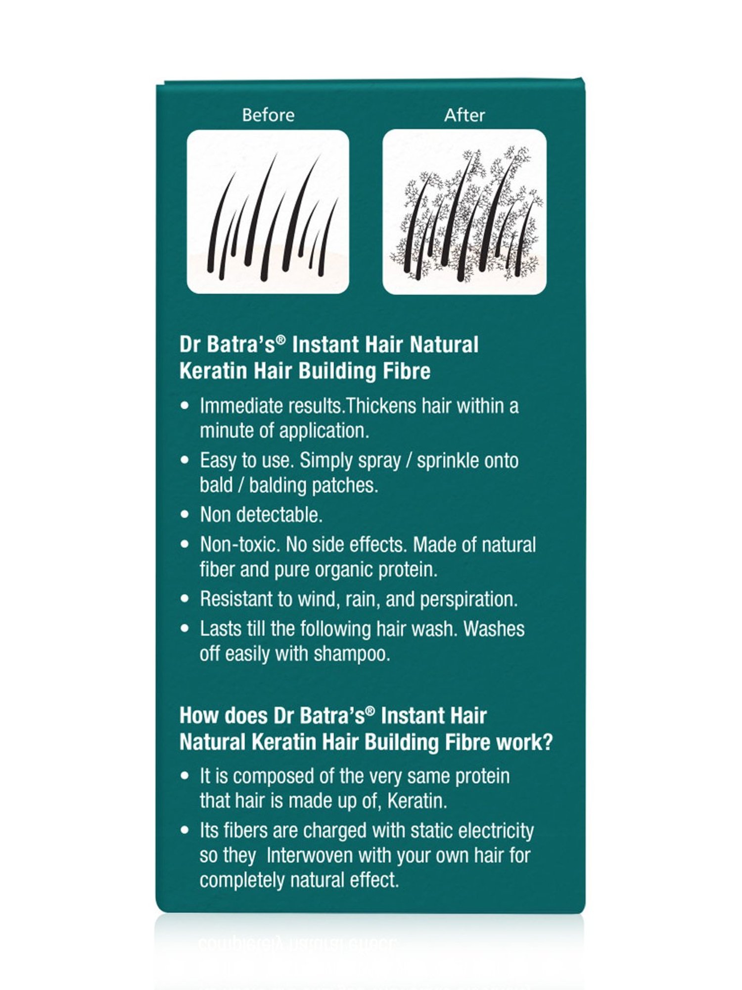 Dr. Batra's Instant Hair Natural Keratin Hair Building Fibre Dark Brown - 12 gm