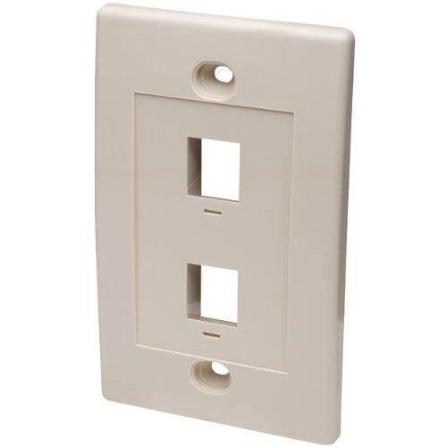 INTELLINET NETWORK SOLUTIONS 162838 Single-Gang Keystone Wall Plate, 2 Outlet ,Ivory