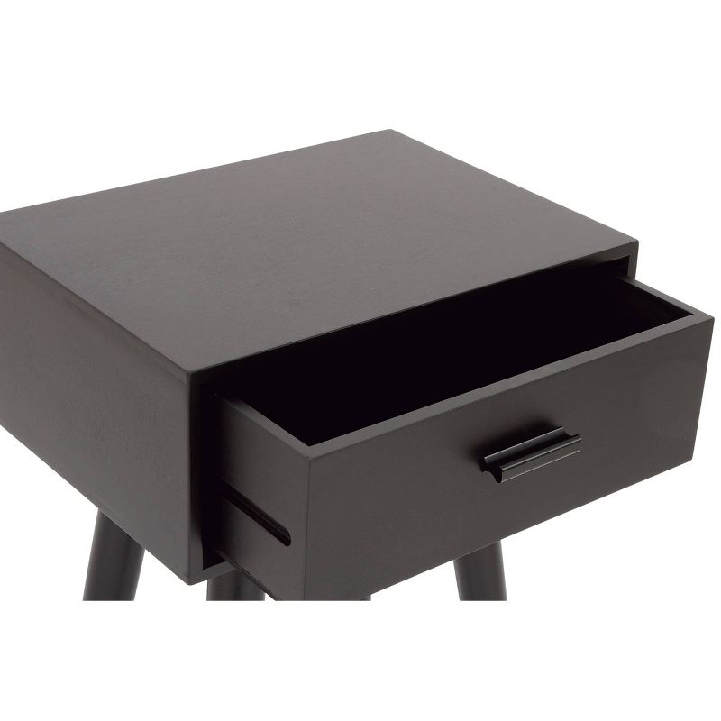 Modern Drawer Wooden Accent Table Black - Olivia & May