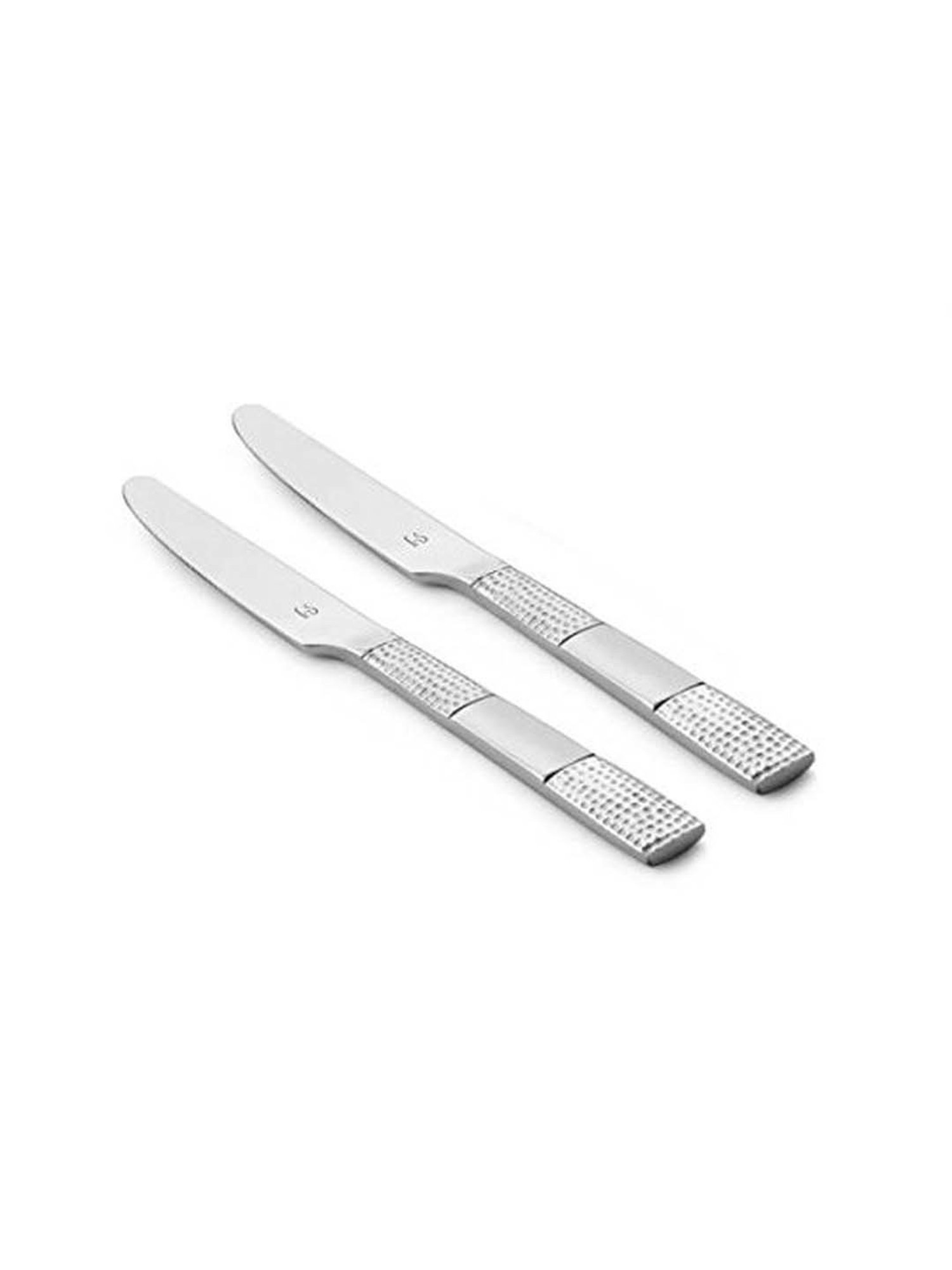 FnS Zest Silver Stainless Steel Dinner Knife - Set of 2