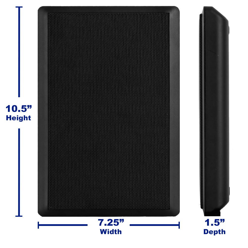 Acoustic Audio SLM1B Mountable On Wall Slim Speakers Home Theater Wired 4 Pair Pack