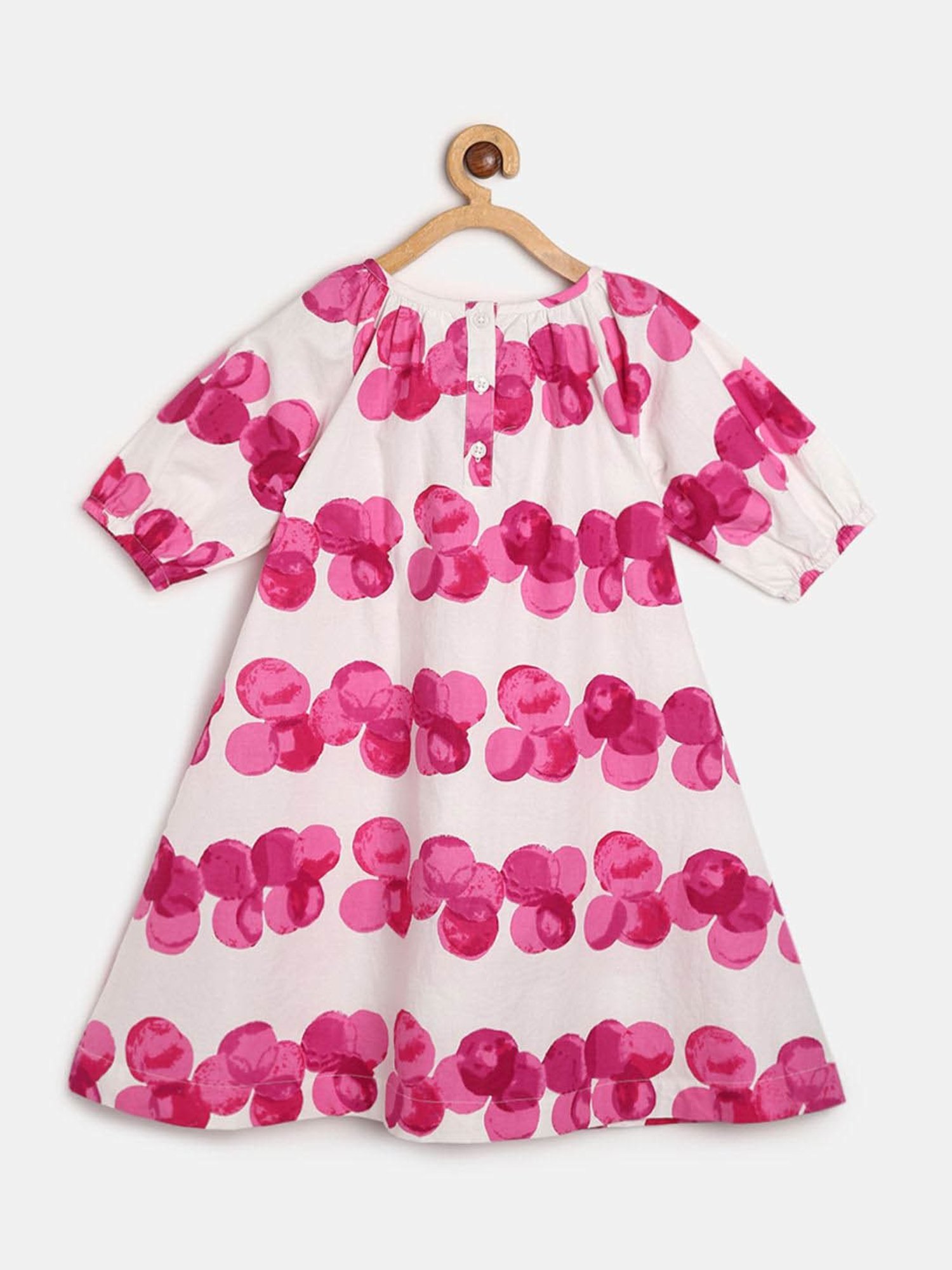 MINIKLUB Kids Cream Printed Dress