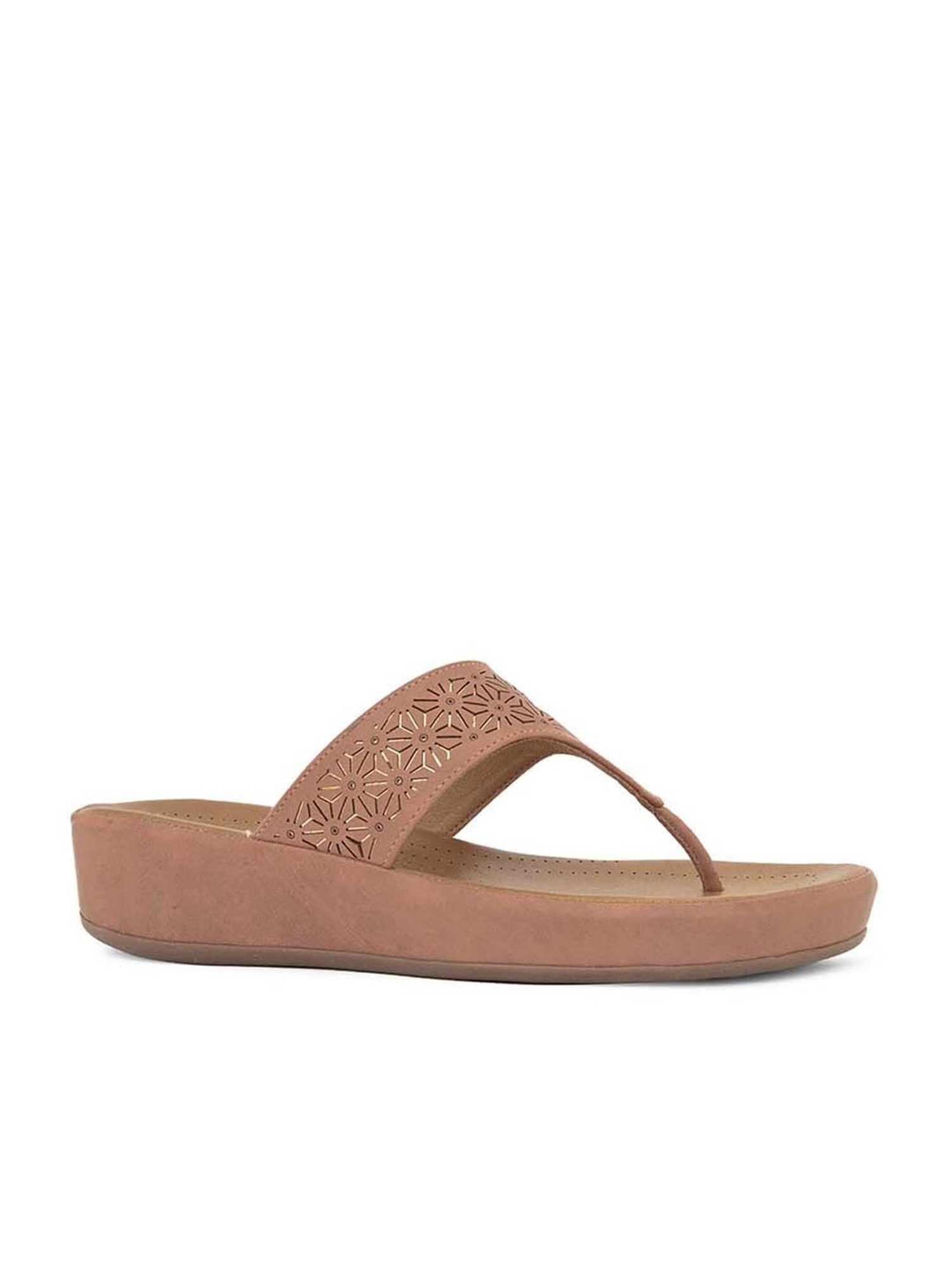 Pelle Albero Women's Peach Thong Wedges