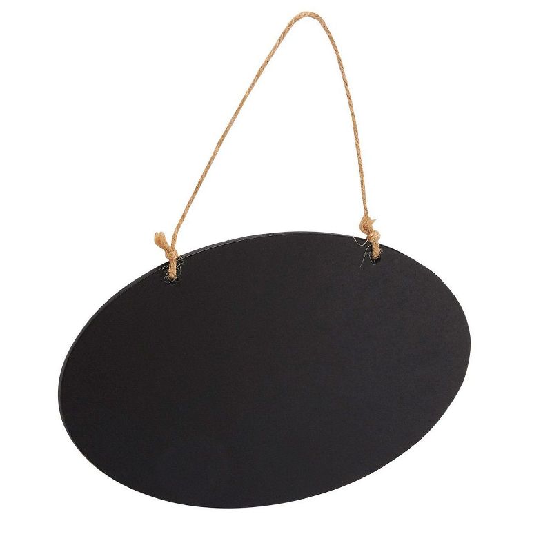 Juvale 8-Pack Hanging Reusable Oval Black Chalkboard Signs Blackboard for Party & Decorations