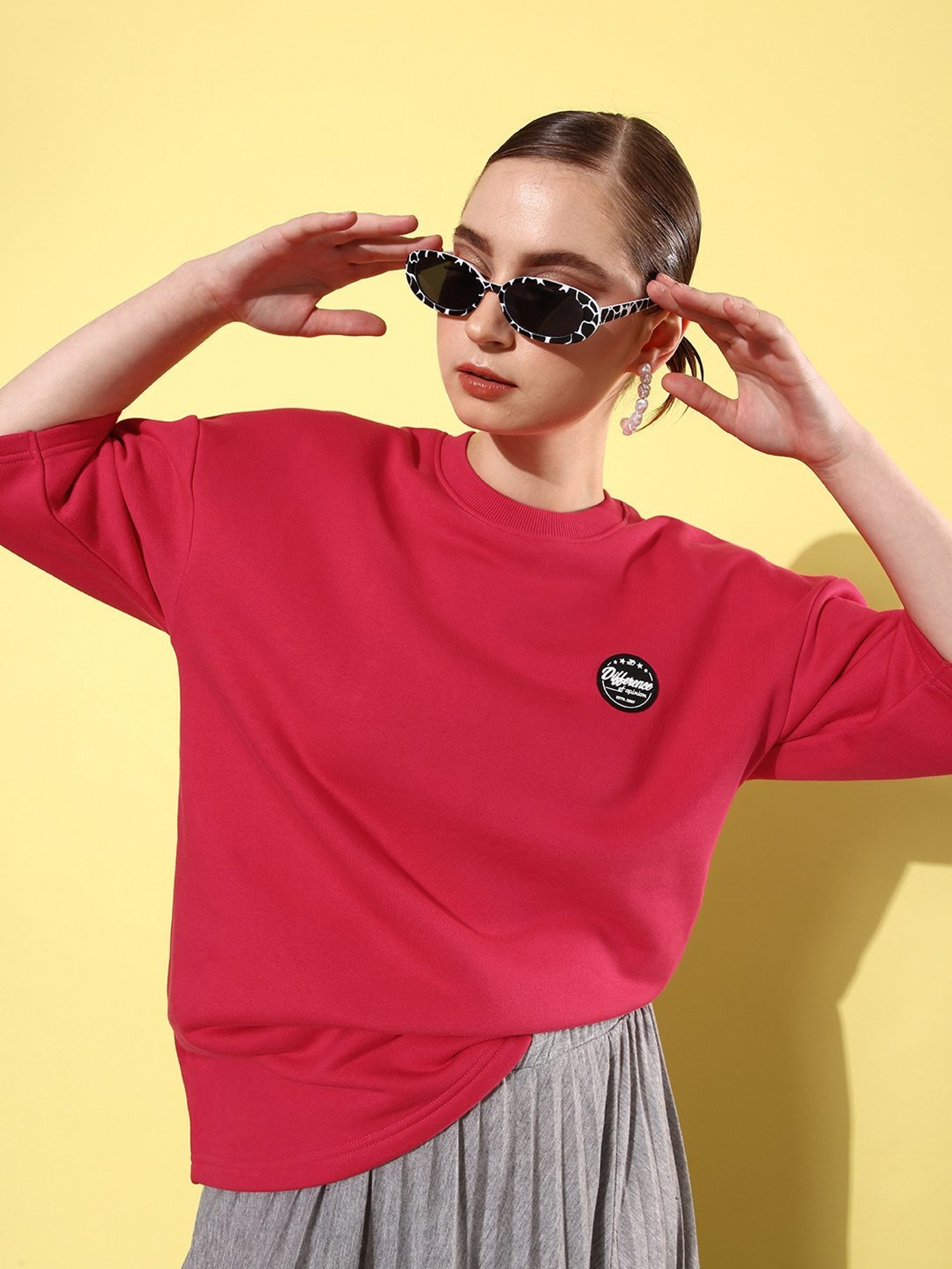 Difference of Opinion Pink Fleece Oversized Sweatshirt