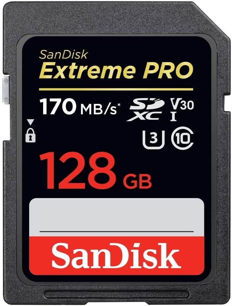 SanDisk 128GB SDXC SD Extreme Pro Memory Card Bundle Works with Sony Alpha a6400 Mirrorless Camera (ILCE-6400/B) 4K V30 U3 (SDSDXXY-128G-GN4IN) Plus (1) Everything But Stromboli (TM) Combo Card Reader