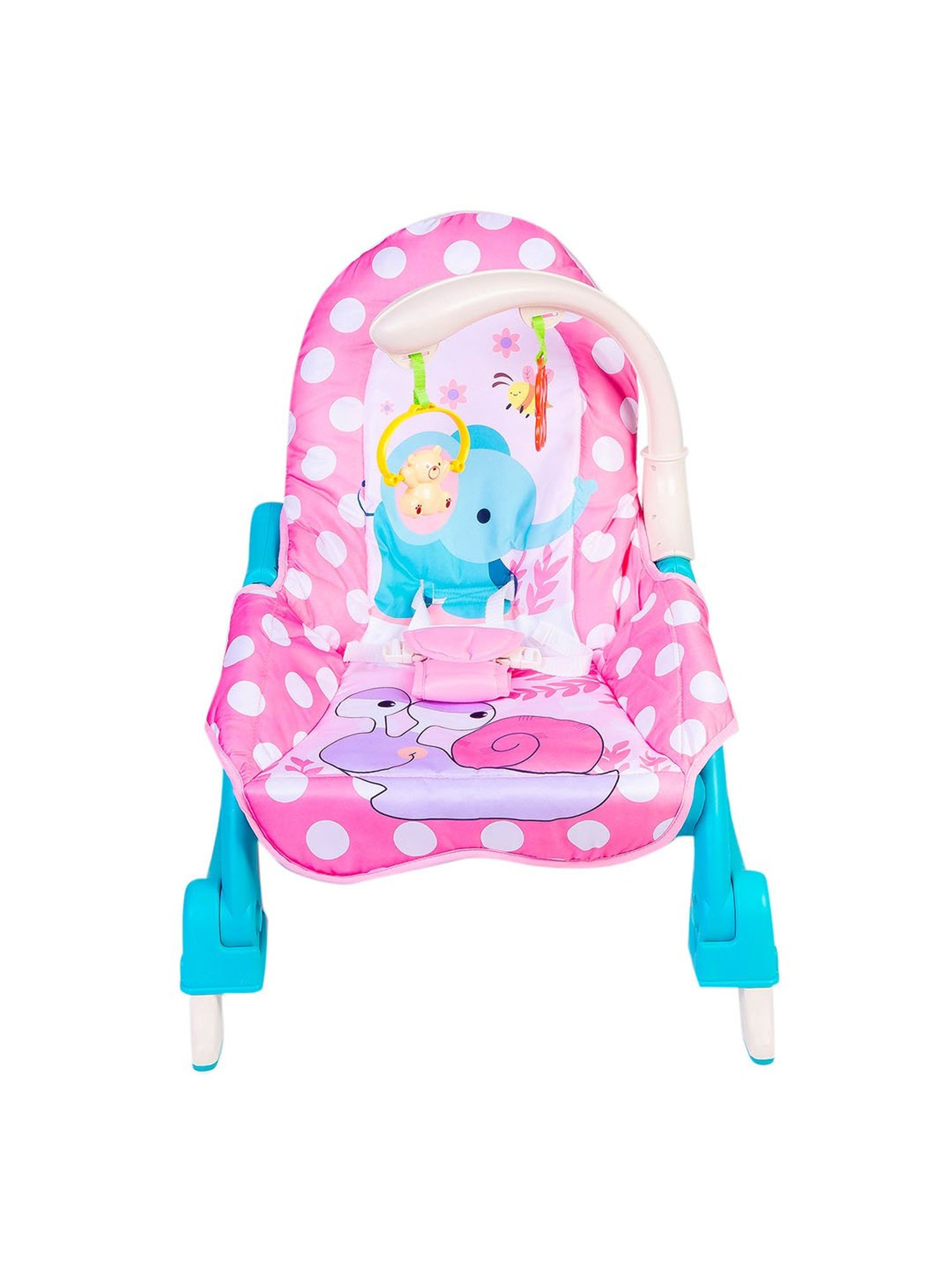Baby Moo 3 Adjustable Level Backrest Musical Baby Rocking Chair Pink Polka Dot