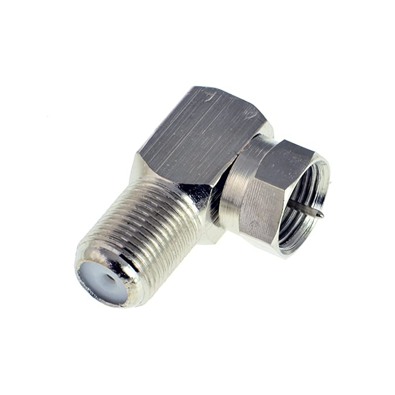 FType Right Angle Adapter 90&deg; Female to Male Connector 5 Pack Part CONNF81RA5PK