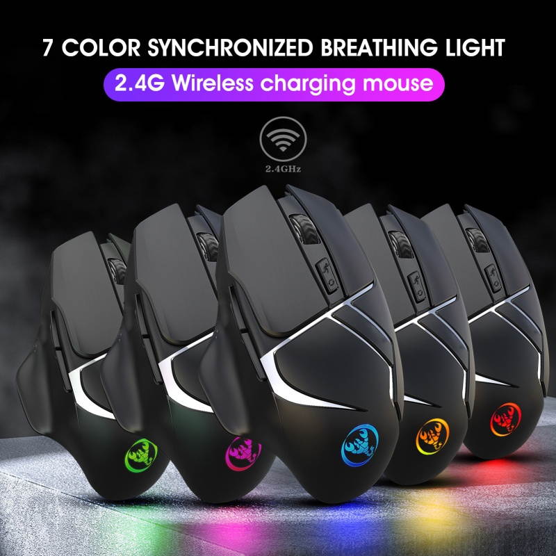 HXSJ T60 2400DPI 2.4GHz Rechargeable Wireless Gaming Mouse Computer Accessory