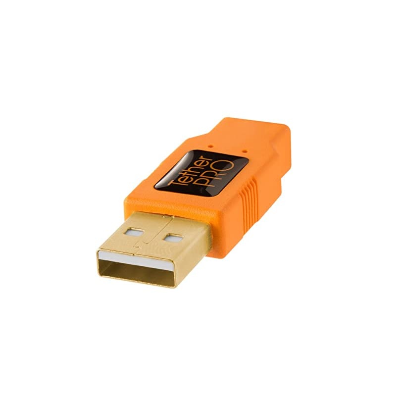 TetherPro USB 2.0 to Micro-B 5-Pin Cable, 15' (4.6m), High-Visibility Orange