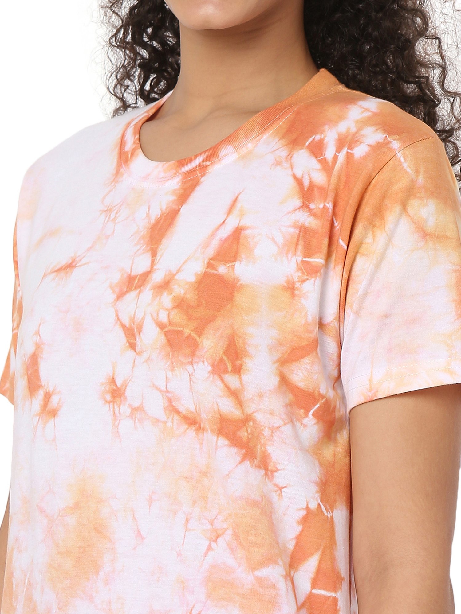 Smarty Pants Orange & Peach Tie - Dye T-Shirt With Pyjamas
