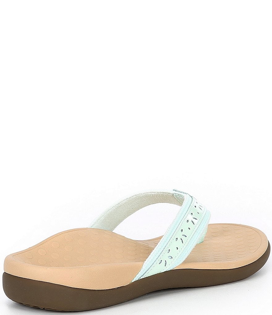 Vionic Casandra Perforated Leather Thong Sandals