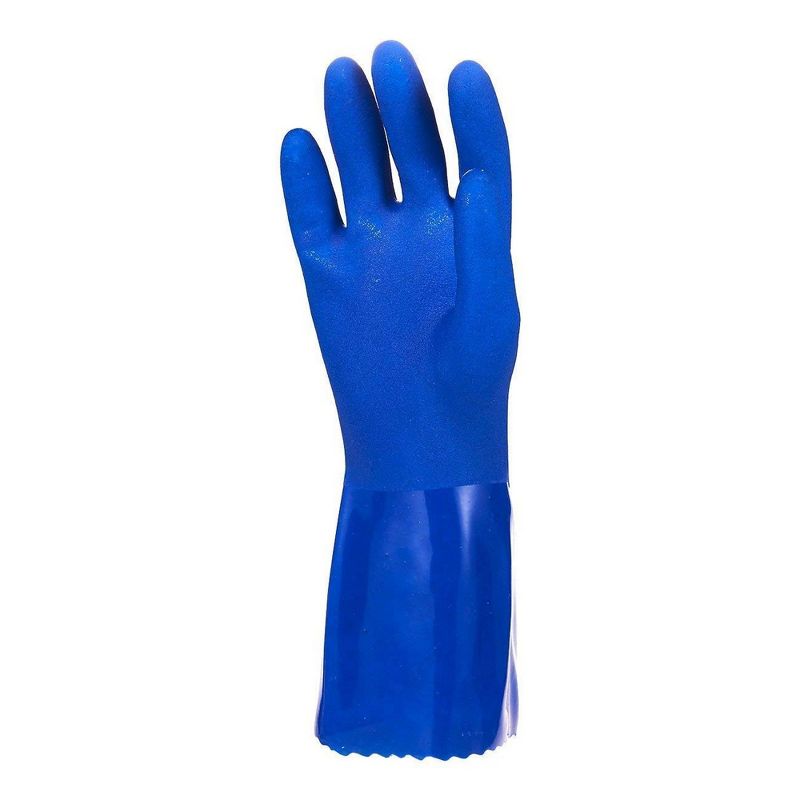 Pack of 2 Pairs Household Gloves - Cotton Lined Dish Gloves - Dishwashing Gloves - Rubber Gloves - Kitchen Gloves, Blue, X-Large