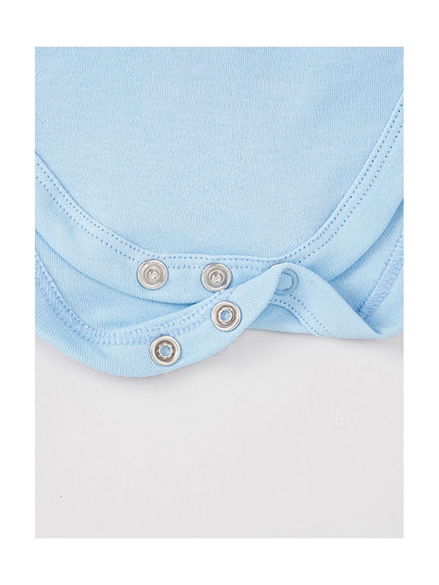 Ed-a-Mamma Baby White with Blue Printed Bodysuit (Pack Of 2)