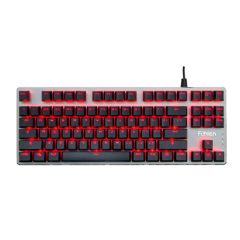 Fuhlen G87 All Non-conflicting Keys, 9 Backlit LED Light Modes, Cool Exterior Wired  Cherry Red Mechanical  Keyboard, 50Million Times Keystrokes Lifespan-Black