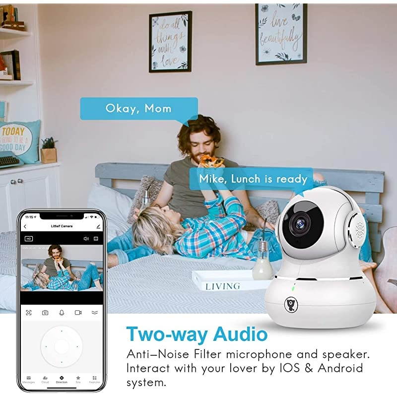 Indoor Wireless Security Camera Smart 1080P Home WiFi IP Camera for PetBabyElder Monitor with Motion DetectionTracking 2Way Audio Night Vision and Cloud Storage Works with Alexa