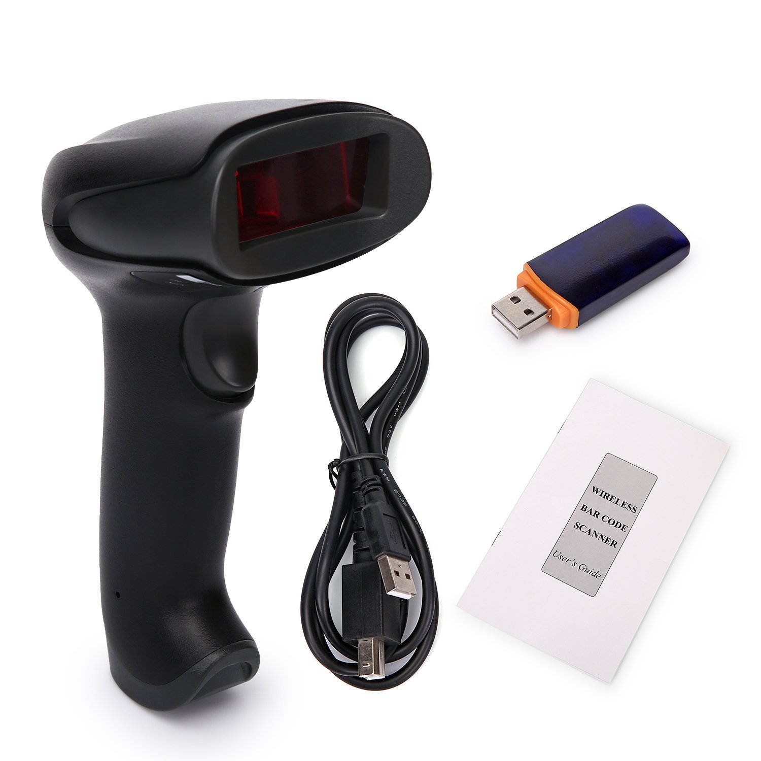 Barcode Scanner 433Mhz Wireless Handheld Barcode Reader Long Transmission Distance Laser Bar Code Scanner With USB Receiver For Store,Supermarket,Warehouse