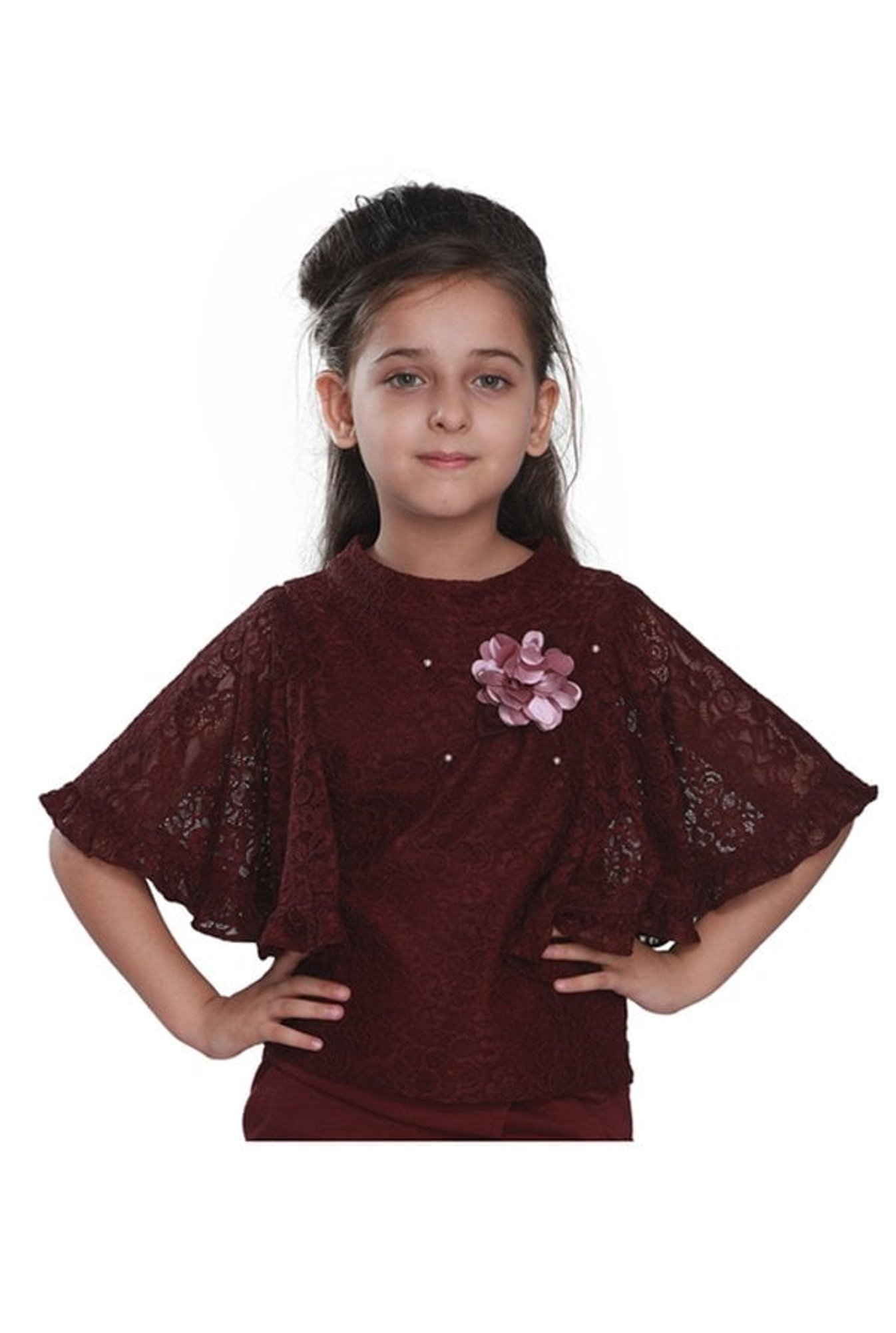 Cutecumber Kids Plum Lace Top