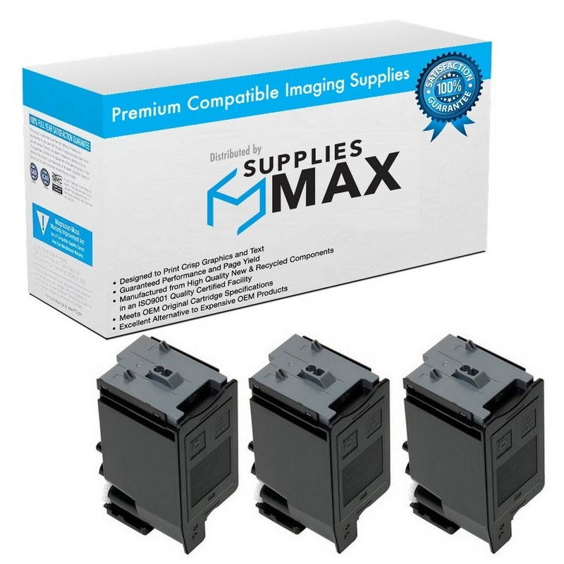 SuppliesMAX Compatible Replacement for Sharp MX-C250/C300W/C301W/C303W/C304W Black Toner Cartridge (3/PK-6000 Page Yield) (MX-C30GTB_3PK)